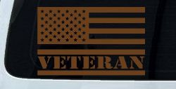 US American USA United States Flag Veteran Military Car or Truck Window Decal Sticker (Copper)