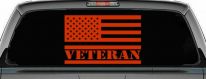 US American USA United States Flag Veteran Military Car or Truck Window Decal Sticker (Orange Red)