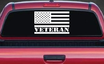 US American USA United States Flag Veteran Military Car or Truck Window Decal Sticker