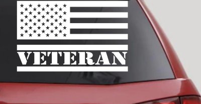 US American USA United States Flag Veteran Military Car or Truck Window Vinyl Decal Sticker