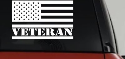 US American USA United States Flag Veteran Military Car or Truck Window Vinyl Decal Sticker