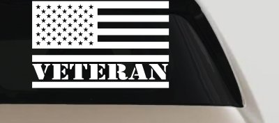 US American USA United States Flag Veteran Military Car or Truck Window Vinyl Decal Sticker