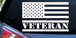 US American USA United States Flag Veteran Military Car or Truck Window Decal Sticker