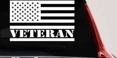 US American USA United States Flag Veteran Military Car or Truck Window Vinyl Decal Sticker