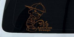 Pee On Anti Gun Groups Pro Gun Car or Truck Window Vinyl Decal Sticker (Copper)