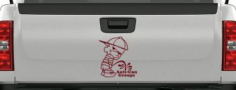 Pee On Anti Gun Groups Pro Gun Car or Truck Window Vinyl Decal Sticker (Purple Red)
