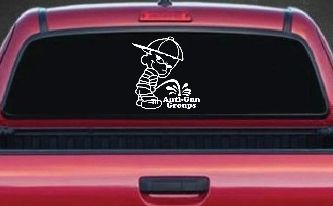 Pee On Anti Gun Groups Pro Gun Car or Truck Window Decal Sticker