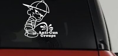 Pee On Anti Gun Groups Pro Gun Car or Truck Window Vinyl Decal Sticker