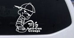 Pee On Anti Gun Groups Pro Gun Car or Truck Window Decal Sticker