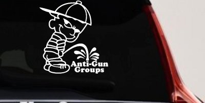 Pee On Anti Gun Groups Pro Gun Car or Truck Window Vinyl Decal Sticker