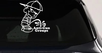 Pee On Anti Gun Groups Pro Gun Car or Truck Window Vinyl Decal Sticker