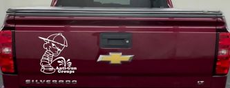 Pee On Anti Gun Groups Pro Gun Car or Truck Window Decal Sticker (White)