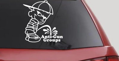 Pee On Anti Gun Groups Pro Gun Car or Truck Window Vinyl Decal Sticker