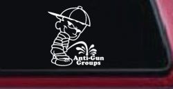 Pee On Anti Gun Groups Pro Gun Car or Truck Window Decal Sticker