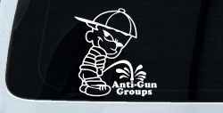 Pee On Anti Gun Groups Pro Gun Car or Truck Window Decal Sticker
