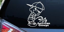 Pee On Anti Gun Groups Pro Gun Car or Truck Window Decal Sticker