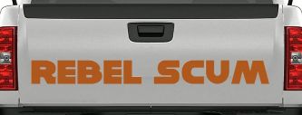 Rebel Scum Car or Truck Window Decal Sticker (Nut Brown)