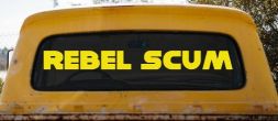Rebel Scum Car or Truck Window Decal Sticker (Yellow)