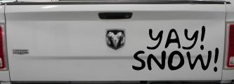Yay Snow Funny Car or Truck Window Vinyl Decal Sticker (Black)