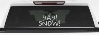 Yay Snow Funny Car or Truck Window Decal Sticker (Light Gray)