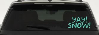 Yay Snow Funny Car or Truck Window Decal Sticker (Mint)