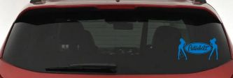 Peterbilt With  Mudflap Angel Devil Good and Bad Girls Car or Truck Window Decal Sticker (Sky Blue)