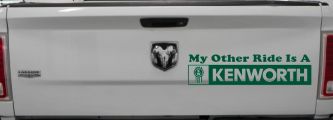 My Other Ride Is A Kenworth Car or Truck Window Decal Sticker (Dark Green)