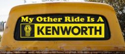 My Other Ride Is A Kenworth Car or Truck Window Decal Sticker (Yellow)