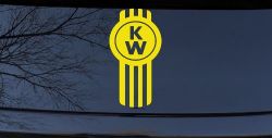 Kenworth KW Car or Truck Window Decal Sticker (Yellow)
