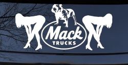 Mack Trucks Logo With Mudflap Girls Bent Over Car or Truck Window Decal Sticker