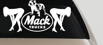 Mack Trucks Logo With Mudflap Girls Bent Over Car or Truck Window Vinyl Decal Sticker