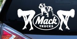 Mack Trucks Logo With Mudflap Girls Bent Over Car or Truck Window Decal Sticker