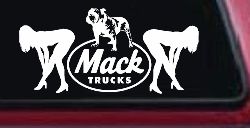 Mack Trucks Logo With Mudflap Girls Bent Over Car or Truck Window Decal Sticker