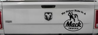 My Other Ride is A Mack Truck  Car or Truck Window Decal Sticker (Black)