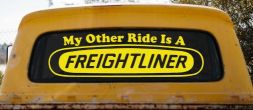 My Other Ride is A Freightliner Car or Truck Window Decal Sticker (Yellow)