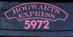 Hogwarts Express Car or Truck Window Decal Sticker (Pink)