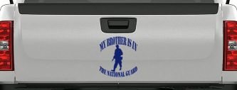 My Brother is in The National Guard Military Car or Truck Window Decal Sticker (Navy)