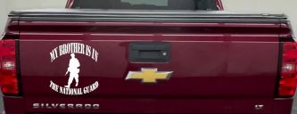 My Brother is in The National Guard Military Car or Truck Window Vinyl Decal Sticker (White)