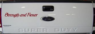 Strength and Honor Military Car or Truck Window Decal Sticker (Burgundy)