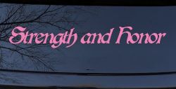 Strength and Honor Military Car or Truck Window Vinyl Decal Sticker (Pink)