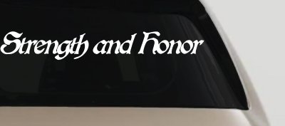 Strength and Honor Military Car or Truck Window Vinyl Decal Sticker