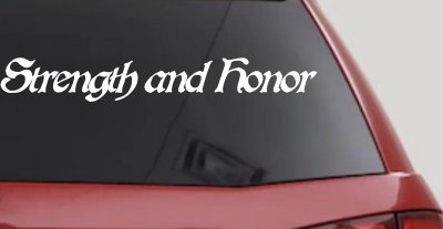 Strength and Honor Military Car or Truck Window Vinyl Decal Sticker