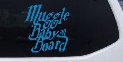 Muggle Baby on Board Potter Car or Truck Window Vinyl Decal Sticker (Blue)