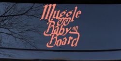 Muggle Baby on Board Potter Car or Truck Window Decal Sticker (Coral)