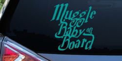 Muggle Baby on Board Potter Car or Truck Window Decal Sticker (Turquoise)