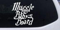 Muggle Baby on Board Potter Car or Truck Window Decal Sticker