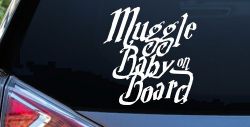 Muggle Baby on Board Potter Car or Truck Window Decal Sticker