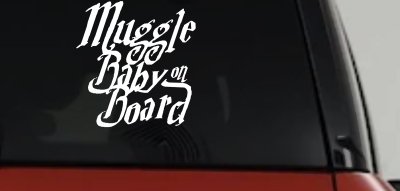 Muggle Baby on Board Potter Car or Truck Window Vinyl Decal Sticker