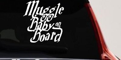 Muggle Baby on Board Potter Car or Truck Window Vinyl Decal Sticker