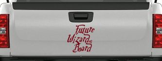 Future Wizard on Board Baby on Board Potter Sci Fi Car or Truck Window Decal Sticker (Burgundy)